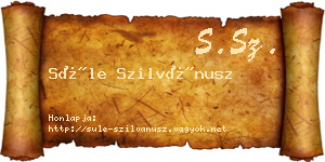 Süle Szilvánusz névjegykártya